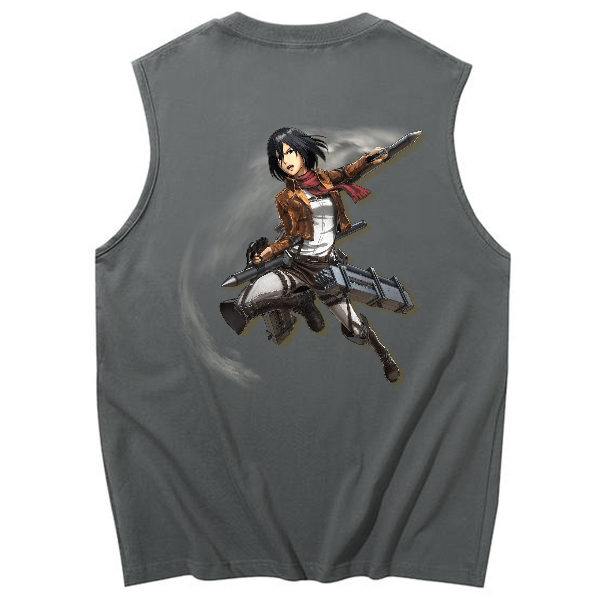 （画像用） 進撃の巨人 ミカサ·アッカーマン Attack on Titan Mikasa Ackerman コットン100％タンクトップ（背面プリント）